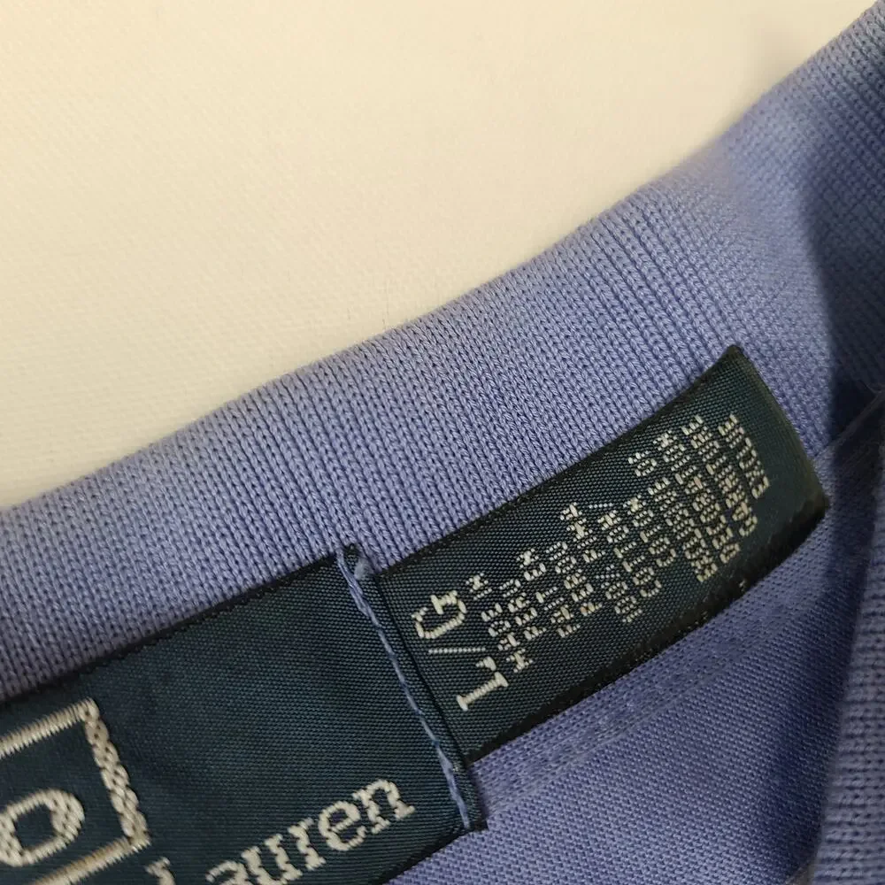 Polo by Ralph Lauren Men's Polo Shirt Light Blue Logo Pima Cotton Pony Logo L